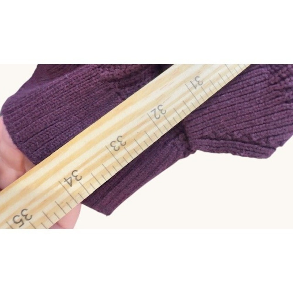 Halogen Ribbed Knit Sweater Dress Burgundy Mock Neck Side Zip Womens Medium - Picture 6 of 9